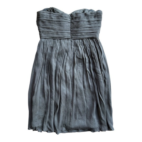J. Crew Weddings & Parties Gray Silk‎ Strapless Dress Size 10 - Picture 2 of 6